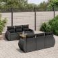 Preview: ARDEBO.de - 7-tlg. Garten-Sofagarnitur mit Kissen Schwarz Poly Rattan