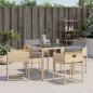 Preview: Gartenstühle mit Kissen 4 Stk. Beigemischung Poly Rattan