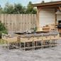 Preview: ARDEBO.de - 13-tlg. Garten-Essgruppe mit Kissen Beigemischung Poly Rattan