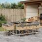 Preview: ARDEBO.de - 11-tlg. Garten-Essgruppe mit Kissen Beigemischung Poly Rattan