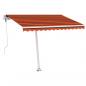 Preview: Markise Automatisch mit LED & Windsensor 300x250cm Orange/Braun