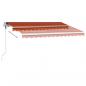 Preview: Markise Automatisch mit LED & Windsensor 300x250cm Orange/Braun