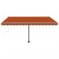 Preview: Markise Manuell Einziehbar mit LED 450x350 cm Orange und Braun