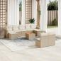 Preview: ARDEBO.de - 10-tlg. Garten-Sofagarnitur mit Kissen Beige Poly Rattan