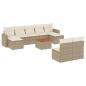 Preview: 10-tlg. Garten-Sofagarnitur mit Kissen Beige Poly Rattan