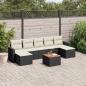 Preview: ARDEBO.de - 8-tlg. Garten-Sofagarnitur mit Kissen Schwarz Poly Rattan