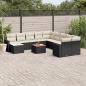 Preview: ARDEBO.de - 12-tlg. Garten-Sofagarnitur mit Kissen Schwarz Poly Rattan