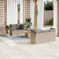 Preview: ARDEBO.de - 6-tlg. Garten-Sofagarnitur mit Kissen Beige Poly Rattan