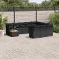 Preview: ARDEBO.de - 11-tlg. Garten-Sofagarnitur mit Kissen Schwarz Poly Rattan