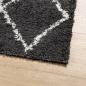 Preview: Teppich Shaggy Hochflor Modern Schwarz und Creme 120x170 cm