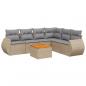 Preview: 7-tlg. Garten-Sofagarnitur mit Kissen Beige Poly Rattan