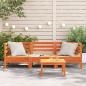 Preview: Gartensofa 3-Sitzer Wachsbraun Massivholz Kiefer