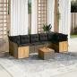 Preview: ARDEBO.de - 8-tlg. Garten-Sofagarnitur mit Kissen Grau Poly Rattan