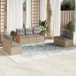 Preview: ARDEBO.de - 7-tlg. Garten-Sofagarnitur mit Kissen Beige Poly Rattan