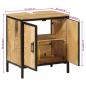 Preview: Waschbeckenunterschrank 55x35x60 cm Massivholz Mango und Eisen