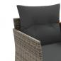 Preview: Gartensofa 2-Sitzer mit Hockern Grau Poly Rattan