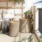 Preview: Garten-Beistelltische 2 Stk. mit Holzplatte Beige Poly Rattan