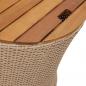 Preview: Garten-Beistelltische 2 Stk. mit Holzplatte Beige Poly Rattan