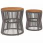 Preview: Garten-Beistelltische 2 Stk. mit Holzplatte Grau Poly Rattan