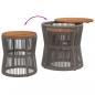 Preview: Garten-Beistelltische 2 Stk. mit Holzplatte Grau Poly Rattan