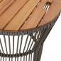 Preview: Garten-Beistelltische 2 Stk. mit Holzplatte Grau Poly Rattan