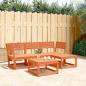 Preview: ARDEBO.de - 4-tlg. Garten-Lounge-Set Wachsbraun Massivholz Kiefer