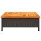 Preview: Gartentisch Schwarz 70x70x25 cm Rattan und Akazienholz