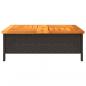 Preview: Gartentisch Schwarz 70x70x25 cm Rattan und Akazienholz