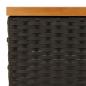 Preview: Gartentisch Schwarz 70x70x25 cm Rattan und Akazienholz