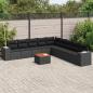 Preview: ARDEBO.de - 10-tlg. Garten-Sofagarnitur mit Kissen Schwarz Poly Rattan