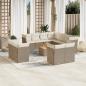 Preview: ARDEBO.de - 12-tlg. Garten-Sofagarnitur mit Kissen Beige Poly Rattan