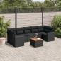 Preview: ARDEBO.de - 8-tlg. Garten-Sofagarnitur mit Kissen Schwarz Poly Rattan 