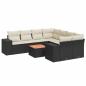 Preview: 9-tlg. Garten-Sofagarnitur mit Kissen Schwarz Poly Rattan