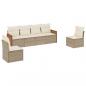 Preview: ARDEBO.de - 6-tlg. Garten-Sofagarnitur mit Kissen Beige Poly Rattan