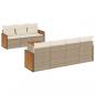 Preview: 8-tlg. Garten-Sofagarnitur mit Kissen Beige Poly Rattan