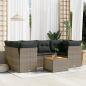 Preview: ARDEBO.de - 7-tlg. Garten-Sofagarnitur mit Kissen Grau Poly Rattan