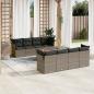 Preview: ARDEBO.de - 9-tlg. Garten-Sofagarnitur mit Kissen Grau Poly Rattan