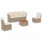 Preview: 6-tlg. Garten-Sofagarnitur mit Kissen Beige Poly Rattan