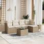 Preview: ARDEBO.de - 6-tlg. Garten-Sofagarnitur mit Kissen Beige Poly Rattan