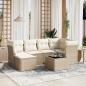 Preview: ARDEBO.de - 7-tlg. Garten-Sofagarnitur mit Kissen Beige Poly Rattan