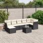 Preview: ARDEBO.de - 8-tlg. Garten-Sofagarnitur mit Kissen Schwarz Poly Rattan