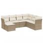 Preview: 7-tlg. Garten-Sofagarnitur mit Kissen Beige Poly Rattan