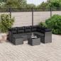 Preview: ARDEBO.de - 8-tlg. Garten-Sofagarnitur mit Kissen Schwarz Poly Rattan