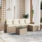 Preview: ARDEBO.de - 6-tlg. Garten-Sofagarnitur mit Kissen Beige Poly Rattan