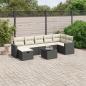 Preview: ARDEBO.de - 8-tlg. Garten-Sofagarnitur mit Kissen Schwarz Poly Rattan