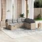 Preview: ARDEBO.de - 7-tlg. Garten-Sofagarnitur mit Kissen Beige Poly Rattan