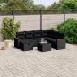 Preview: ARDEBO.de - 8-tlg. Garten-Sofagarnitur mit Kissen Schwarz Poly Rattan