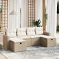 Preview: ARDEBO.de - 6-tlg. Garten-Sofagarnitur mit Kissen Beige Poly Rattan