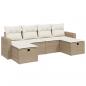 Preview: 6-tlg. Garten-Sofagarnitur mit Kissen Beige Poly Rattan