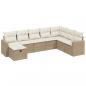 Preview: 8-tlg. Garten-Sofagarnitur mit Kissen Beige Poly Rattan